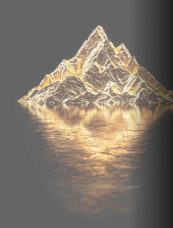 золотой айсберг в океане